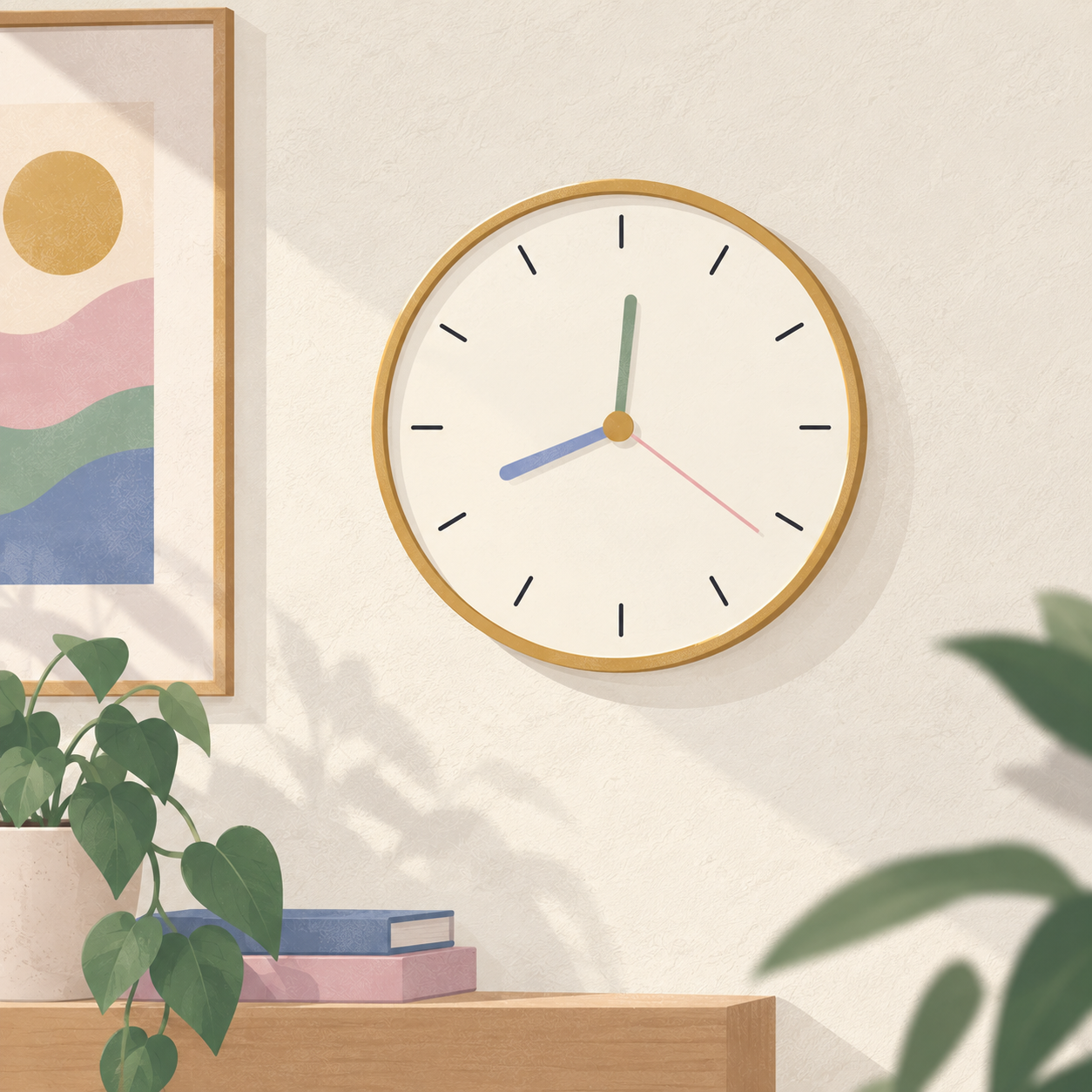 A clock marking the hours of a day that are really available.