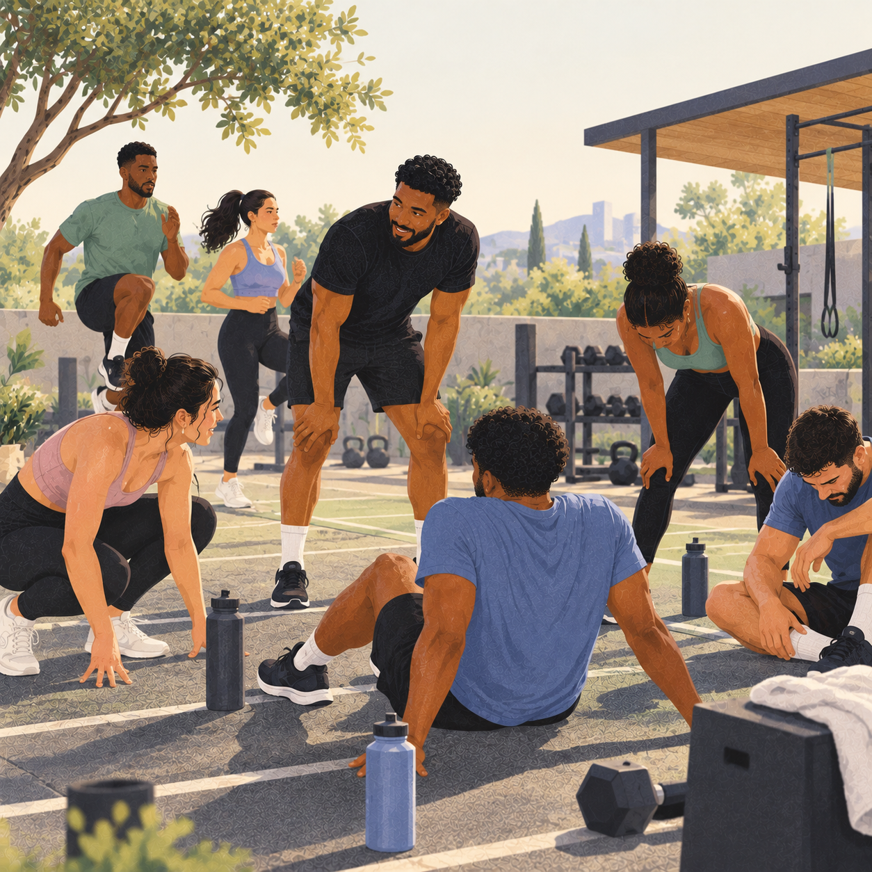 A squad training together, with a look at how the group is doing.